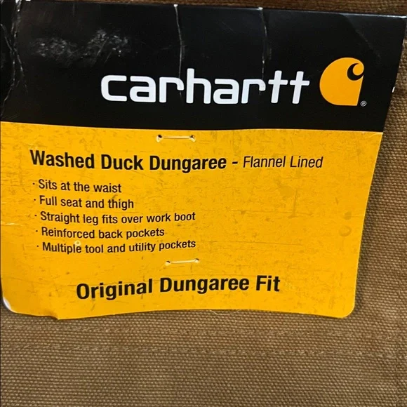 Carhartt Men's Tan Original Dungaree Pants Sz 42x30 nwt - Picture 3 of 6